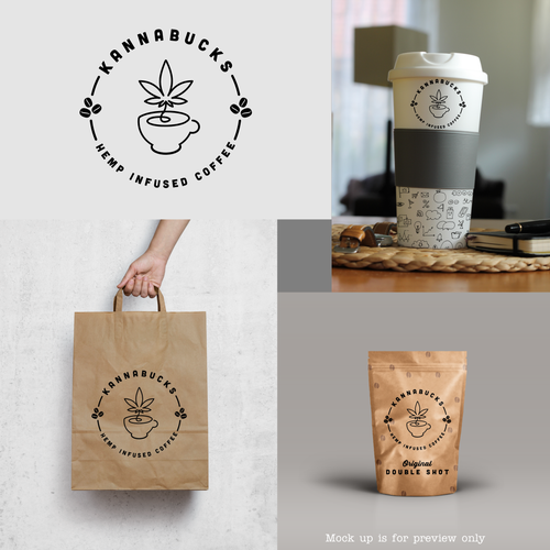 Coffee shop design with the title 'Simple retro logo for Kannabucks'