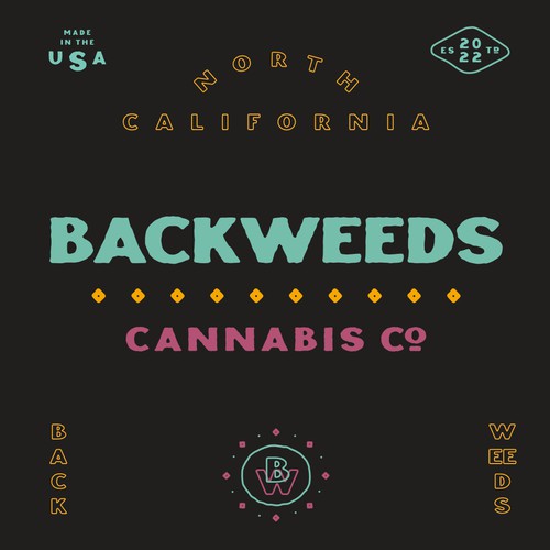 California design with the title 'Branding for cannabis company. Concept'