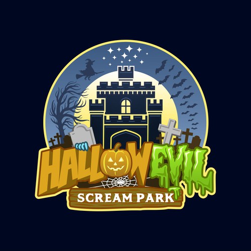 Halloween design with the title 'Horror Theme Park Logo Design'