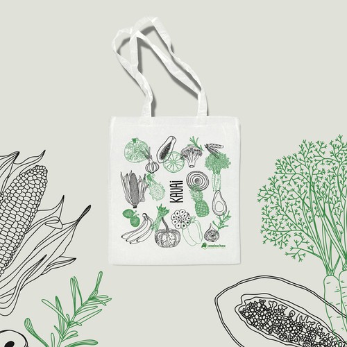 Outline design with the title 'Farmers bag design'
