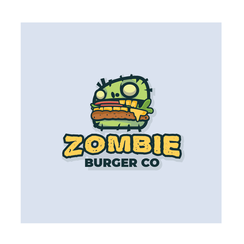 Zombie logo with the title 'burger'