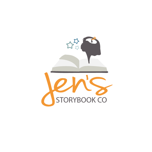 Magical logo with the title 'Jen's Storybook'