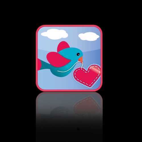 Valentine design with the title 'button or icon for Retro Valentines'