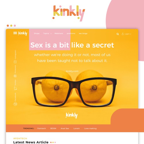 Blog website with the title 'Fun, Creative Redesign of Sex Education Website'