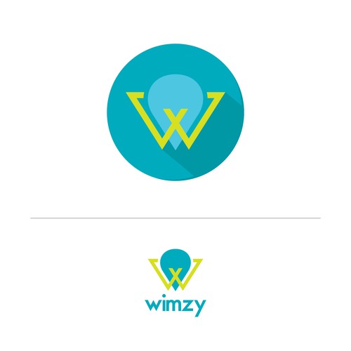 Material design logo with the title 'Concept design App Icon with the initials W'