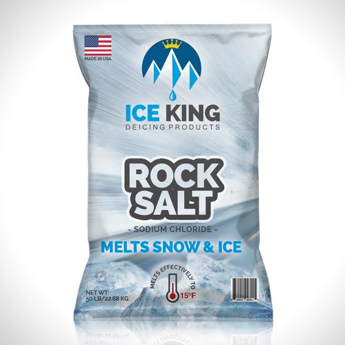 Rock design with the title 'Ice King Products Packaging Design'