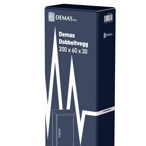 One-color design with the title 'One-color packaging design for DEMAS'