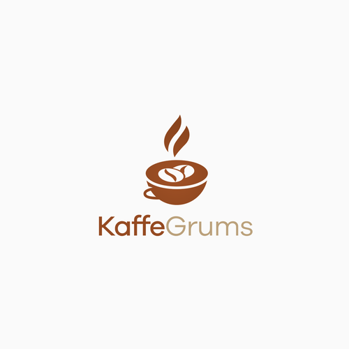 Hot logo with the title 'KaffeGrums logo concept'