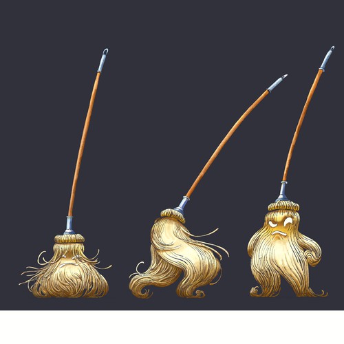 Children's book artwork with the title 'the MOP MONSTER'