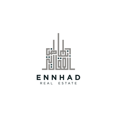Qatar logo with the title 'شعار إنهاض العقارية ENNHAD REAL ESTATE LOGO'