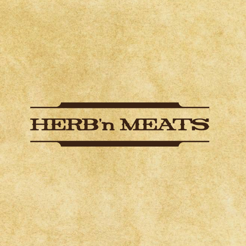 Food truck logo with the title 'Herb'n Meats'