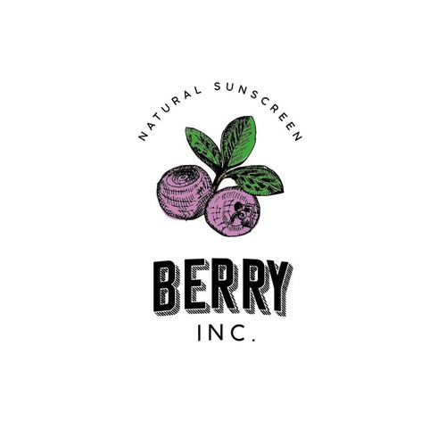 Fresh food logo with the title 'Hand Drawn Berry'