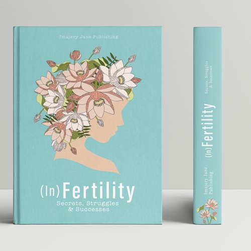 Flower book cover with the title '(In)Fertility book cover design, '