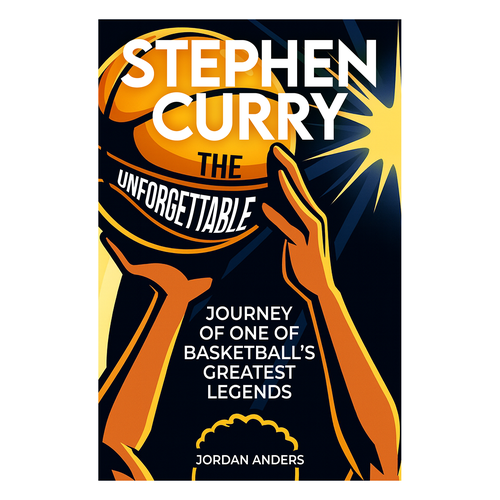 Biography book cover with the title 'Stephen Curry Biography eBook Cover Design'