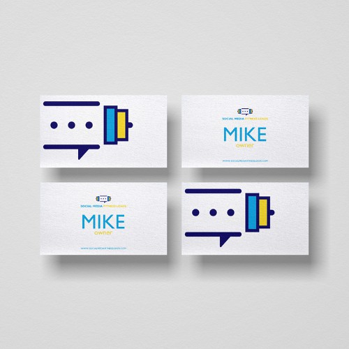 Name card design with the title 'Barbells and chating logo'