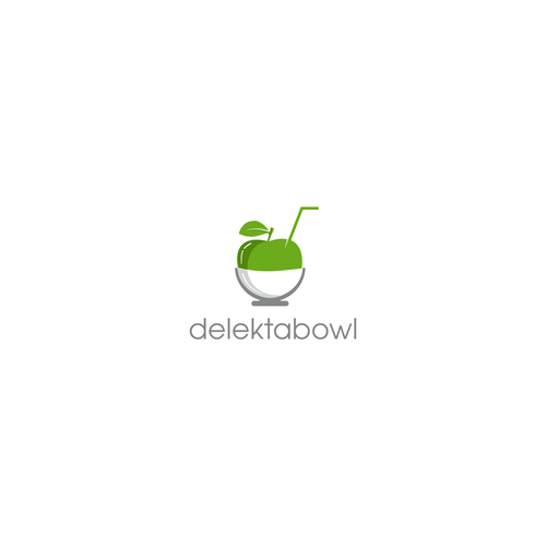 Juice bar design with the title 'Design a sleek, modern image for a fruit bowl, juice, and smoothie bar.'
