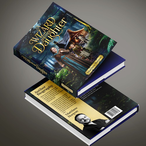 Wizard design with the title 'Book Cover design of A Wizard and her Daughter'