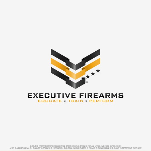 Ribbon design with the title 'Logo design for Executive Firearms'