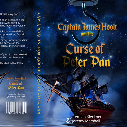 Hook design with the title 'Captain James Hook and the Curse of Peter Pan'