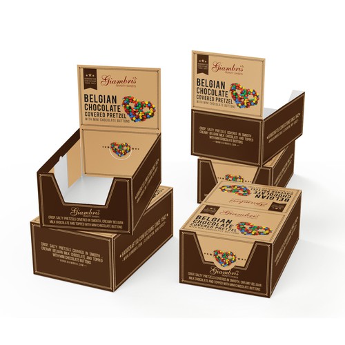 Luxury packaging with the title 'Giambri’s Quality Sweets'