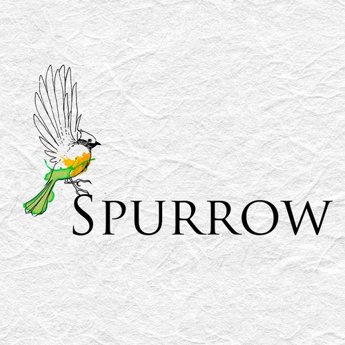 Sparrow design with the title 'logo for restaurant'