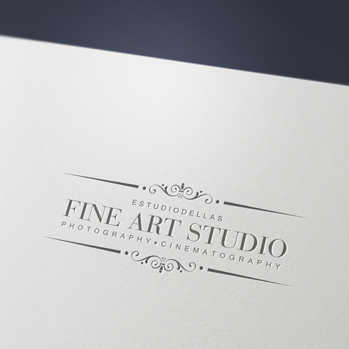 Romantic logo with the title 'A logo for estudiodellas Fine´Art`Studio photography - cinematography.'