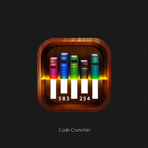 Scan design with the title 'CodeCruncher "Books"'