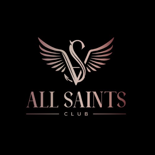 Angel logo with the title 'All saints club logo'