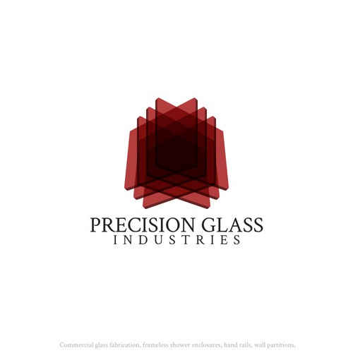 Mirror design with the title 'Glass Industry Logo'