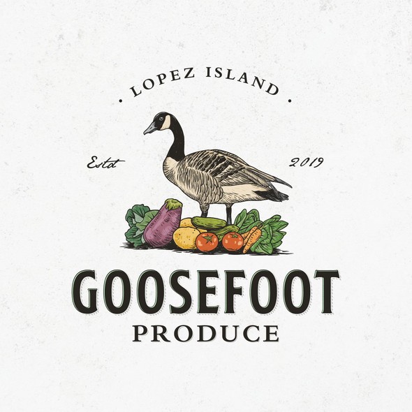 Vegetable logo with the title 'Goosefoot Produce'