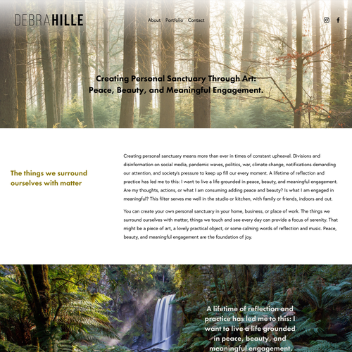 Art and design website with the title 'Home Page for Creative Artist'