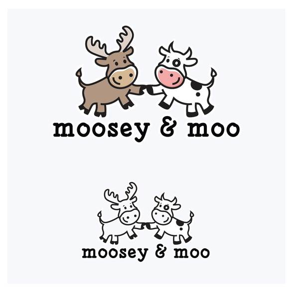 Adorable logo with the title 'Moosey & Moo Logo'