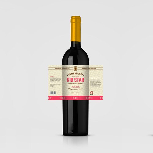 Vintage label with the title 'Rio Star Mead - Honeywine Label'