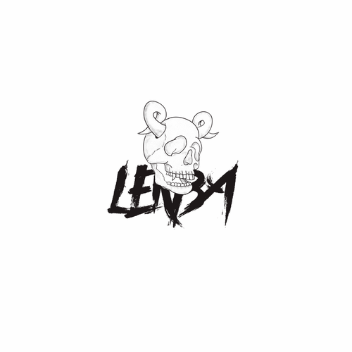 Skull design with the title 'lekba'