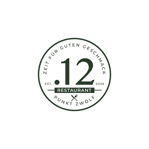Pdf logo with the title 'Entwicklung eines Logos für unser neues Restaurant „.12" - PUNKT ZWÖLF'