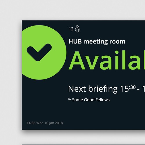 Touch design with the title 'Interface for a room booking terminal'