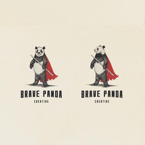 Detailed design with the title 'Brave Panda logo design'