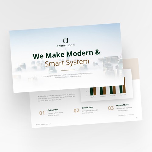 Keynote design with the title 'Investment firm presentation template'