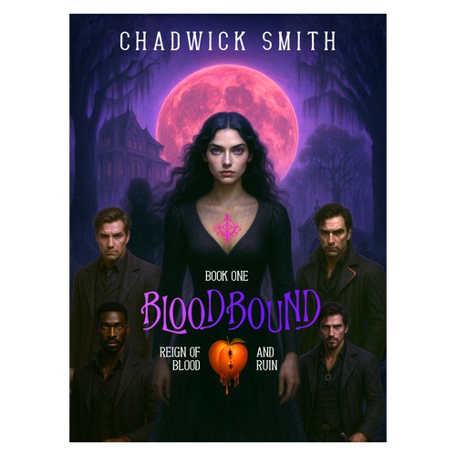 Romantic book cover with the title 'Bloodbound: Book One ; Reign of Blood and Ruin'