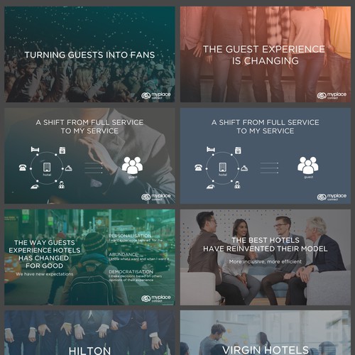 Slide design with the title 'Myplace Connect Slide Deck'