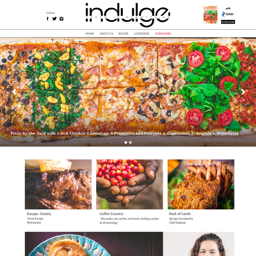 Magazine website with the title 'Home Design for Jamaica's Food & Beverage magazine'