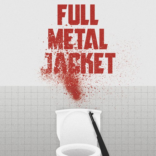 Bathroom design with the title 'Full Metal Jacket Movie Poster'