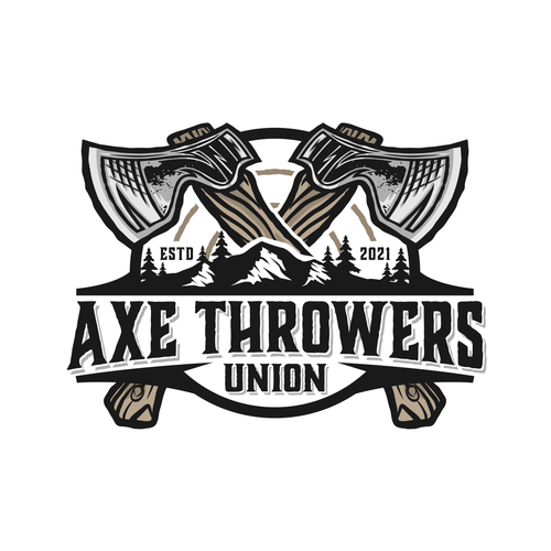Carpentry design with the title 'Axe Throwers Union'