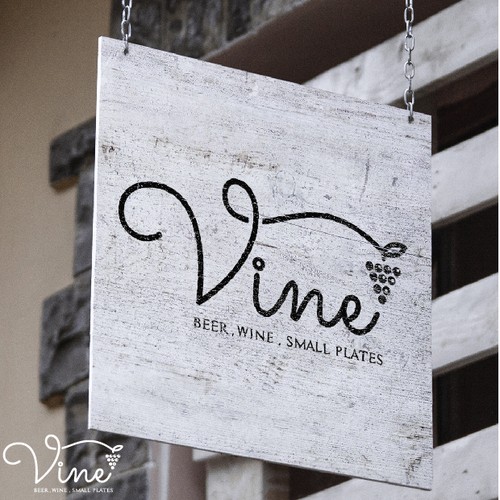 Vine design with the title 'charming logo for a wine bar'