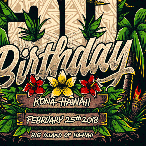 Beach t-shirt with the title 'Happy Birthday!'