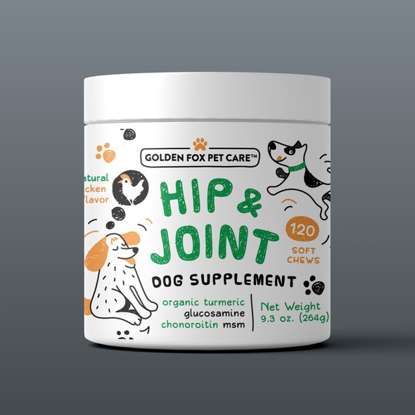 Cute label with the title 'Dog Supplement Label'