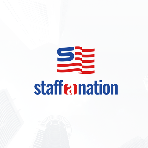 American flag logo with the title 'Staff a Nation'