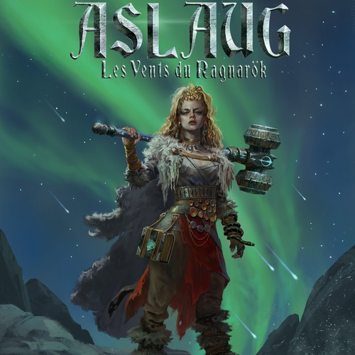 Picture book artwork with the title 'aslaug'