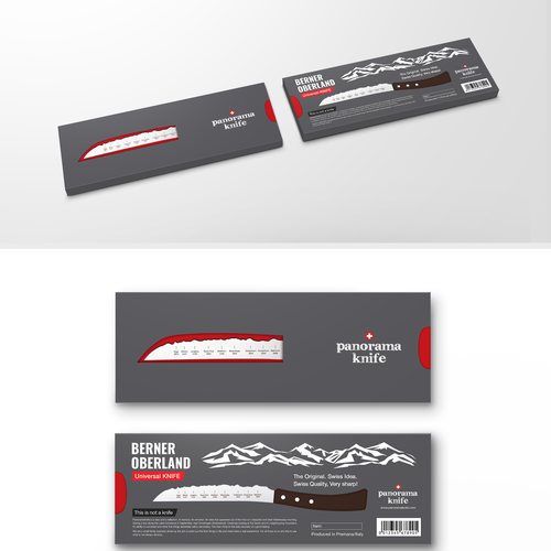 Swiss design with the title 'Panorama Knife'