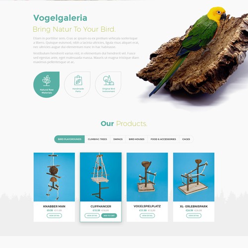 Photo editing design with the title 'Natural environments for birds'